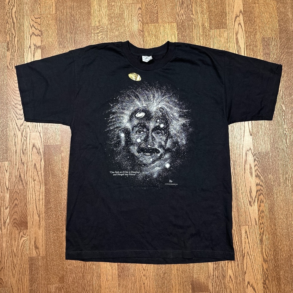 NWOT Vintage 90s Albert Einstein Glow In The Dark USA Made T Shirt Mens XL